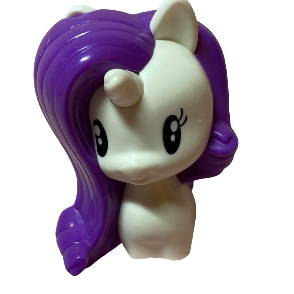 My Little Pony Rarity Unicorn Plastic Toy Figure With Purple Hair 3"
